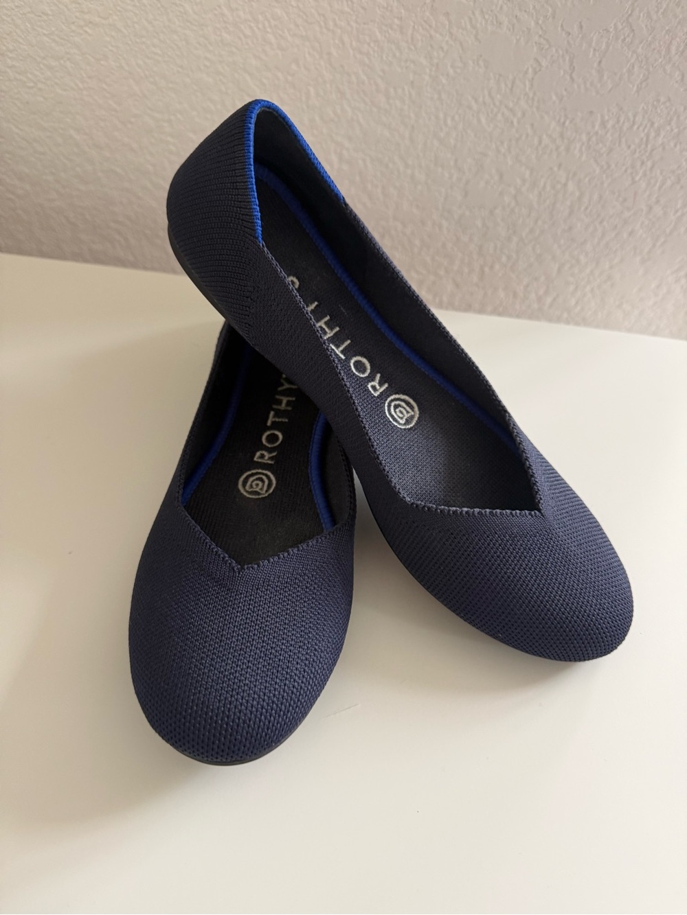 Rothy's Navy Blue Slip-On Ballet Flats